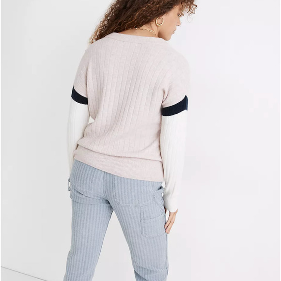 NWT Madewell Striped Bowden Henley Sweater in Coziest Yarn size XS - Picture 4 of 5